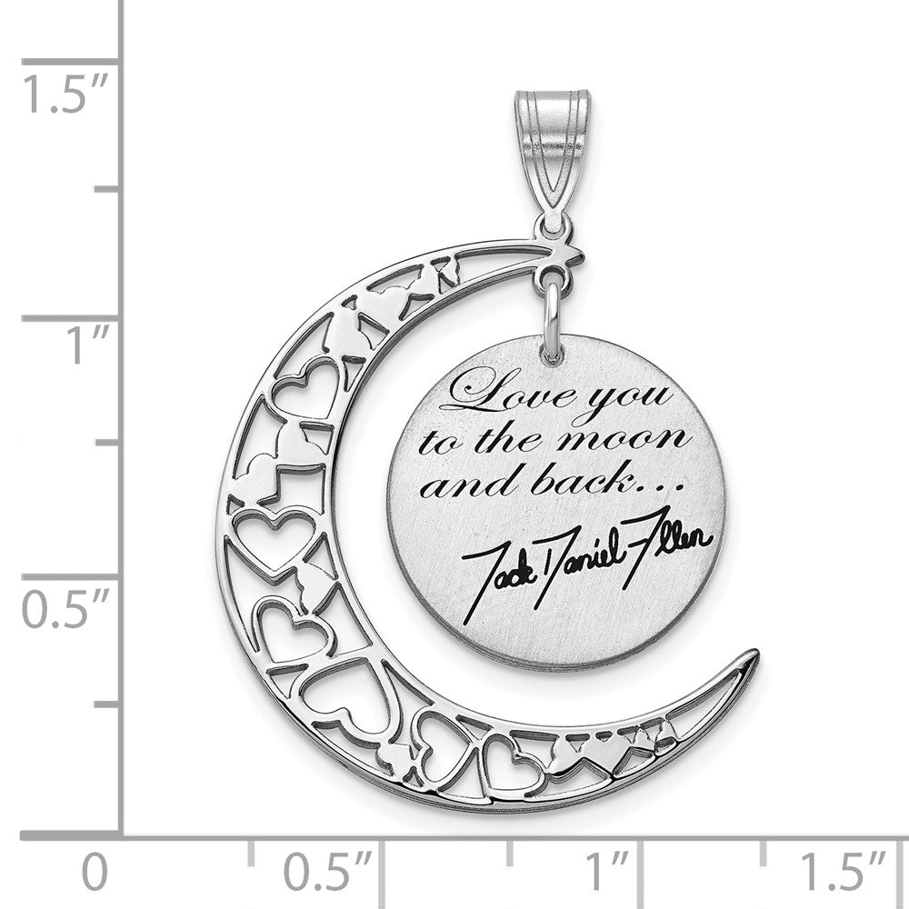 SS/Rhodium-plated I LOVE YOU TO THE MOON Signature Pendant