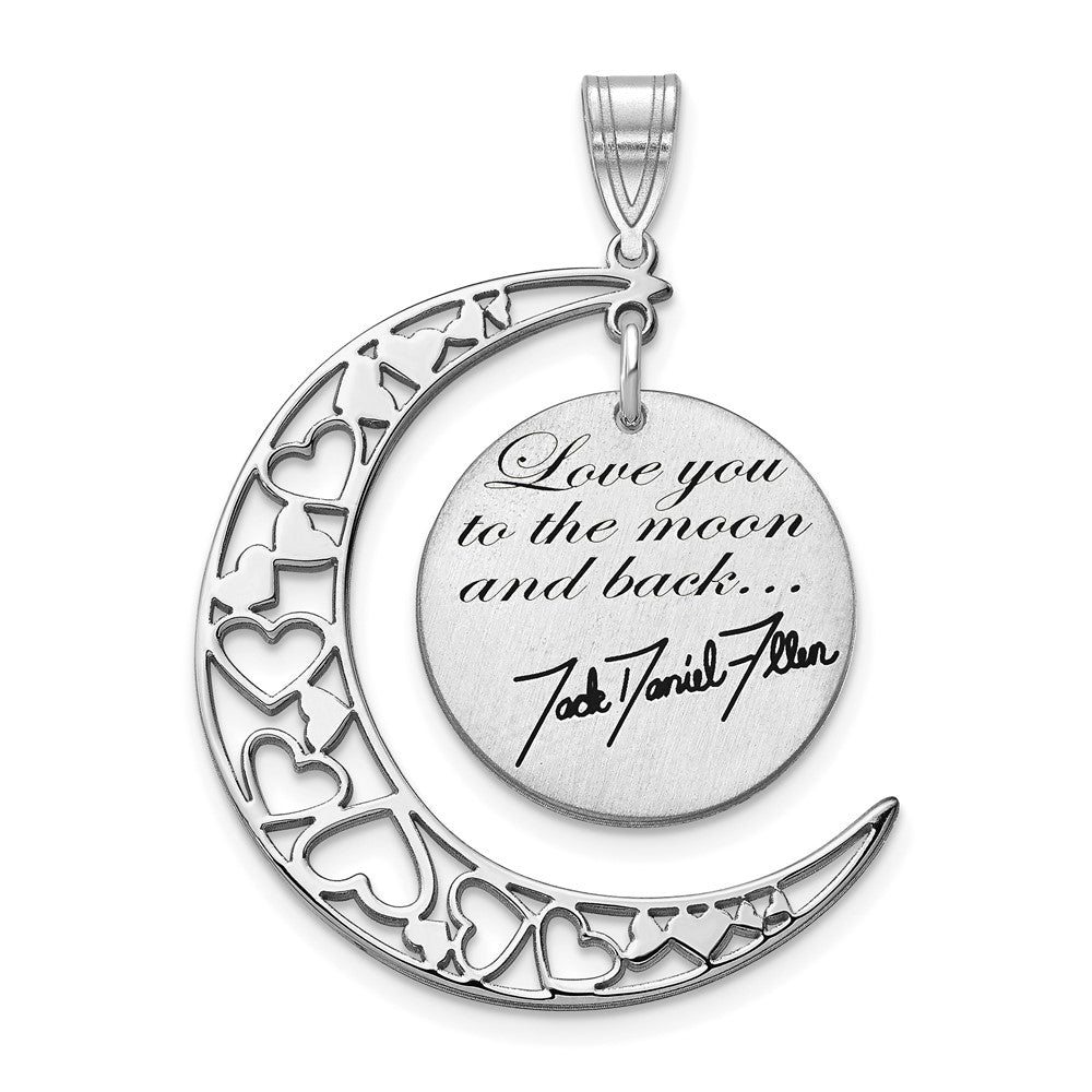 SS/Rhodium-plated I LOVE YOU TO THE MOON Signature Pendant
