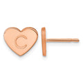 Sterling Silver/Rose-plated Initial Heart Post Earrings