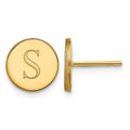 Sterling Silver/Gold-plated Round Initial Post Earrings