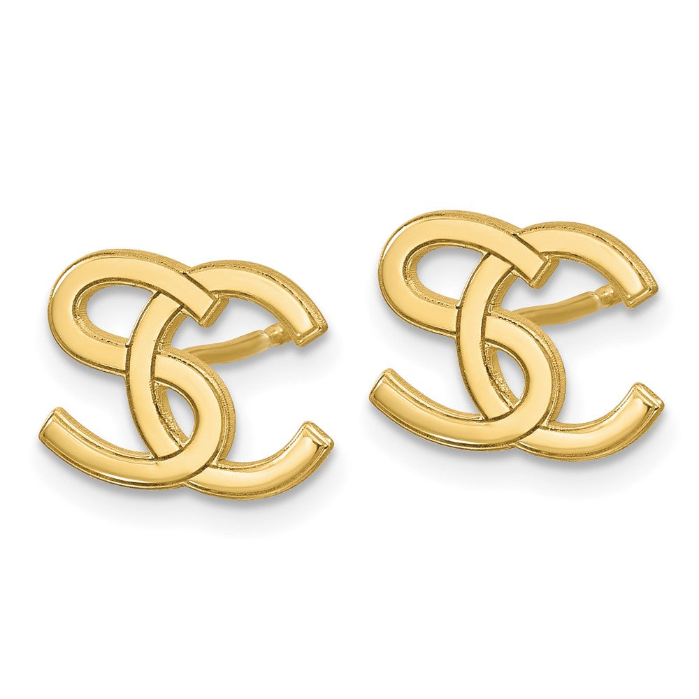 Sterling Silver/Gold-plated Interlocking Initial Earrings