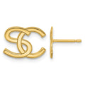14k Yellow Gold Interlocking Initial Earrings