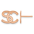 Sterling Silver/Rose-plated Interlocking Initial Earrings
