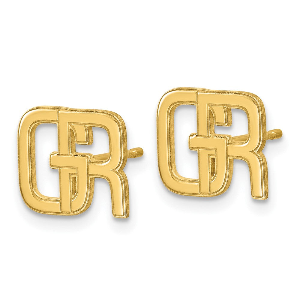 Sterling Silver/Gold-plated Interlocking Initial Earrings