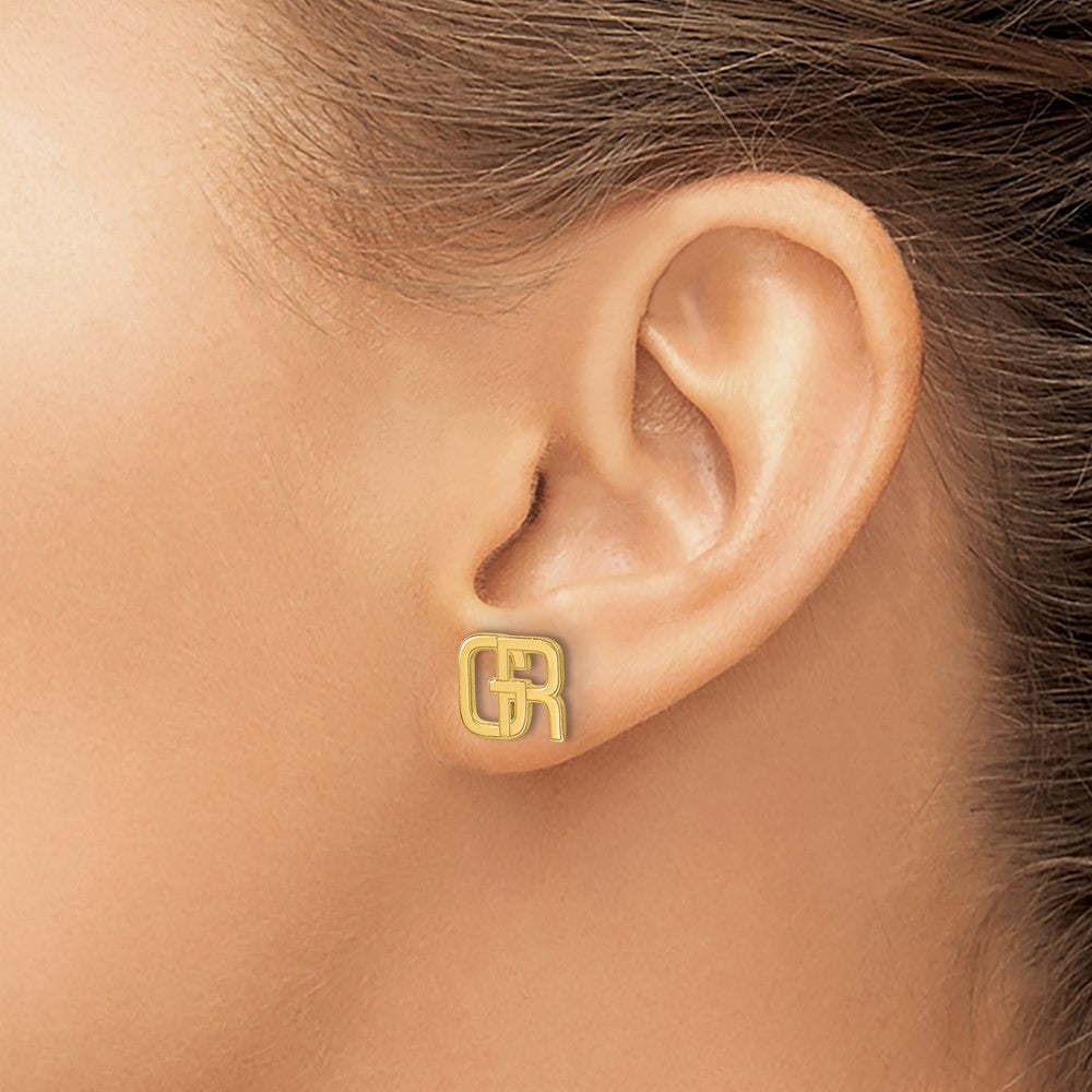 Sterling Silver/Gold-plated Interlocking Initial Earrings