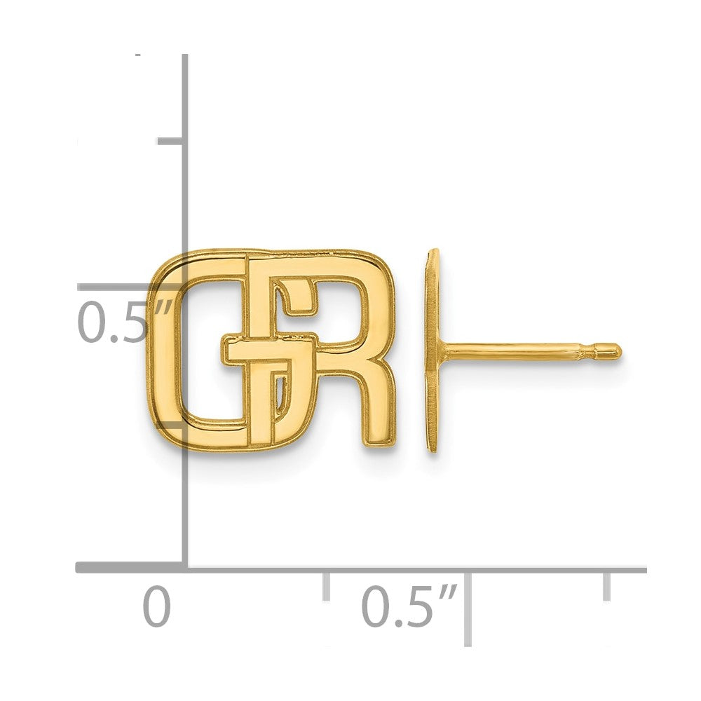 Sterling Silver/Gold-plated Interlocking Initial Earrings