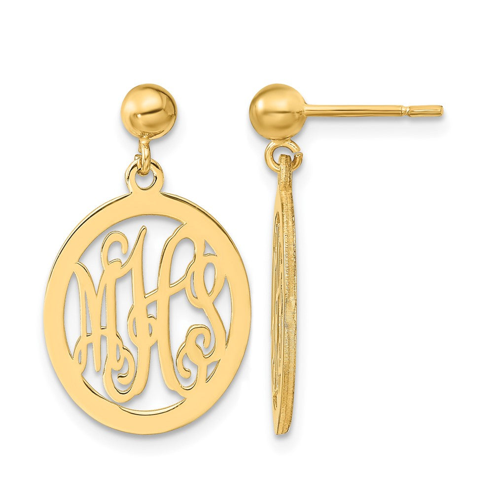 Sterling Silver/Gold-plated Monogram Dangle Earrings