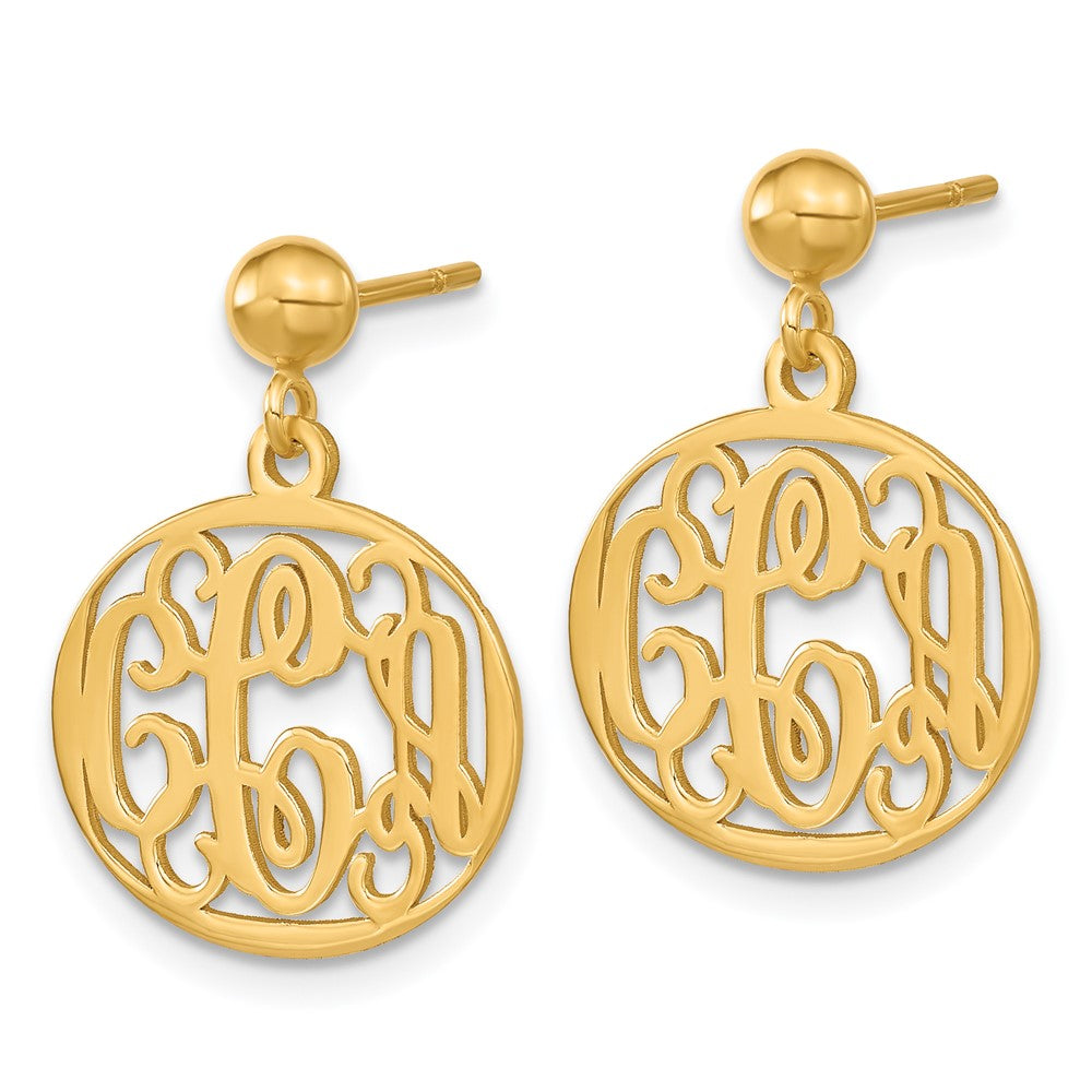 Sterling Silver/Gold-plated Monogram Dangle Earrings