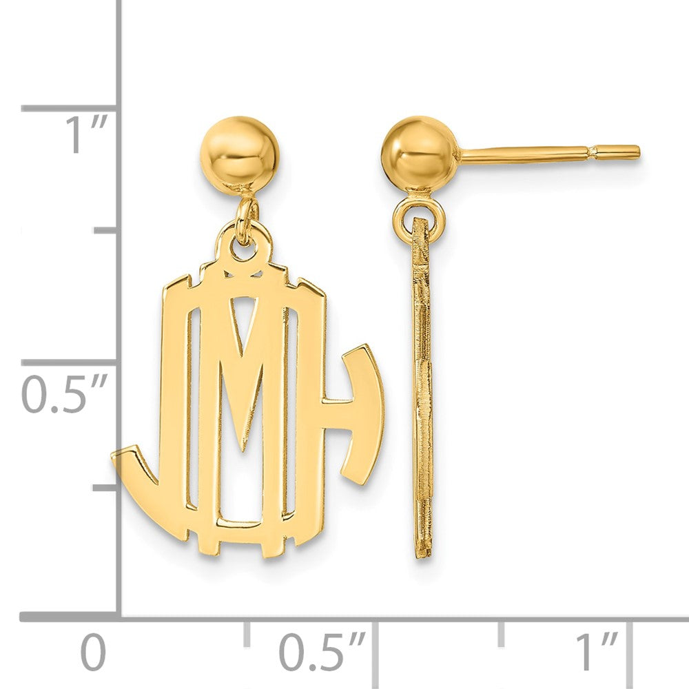Sterling Silver/Gold-plated Monogram Dangle Earrings