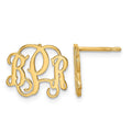 14k Yellow Gold Monogram Post Earrings