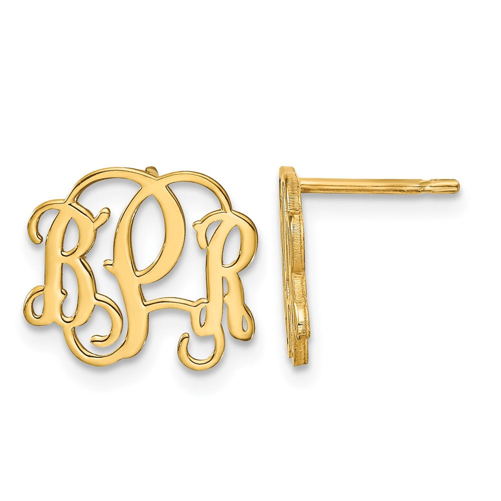 Sterling Silver/Gold-plated Monogram Post Earrings