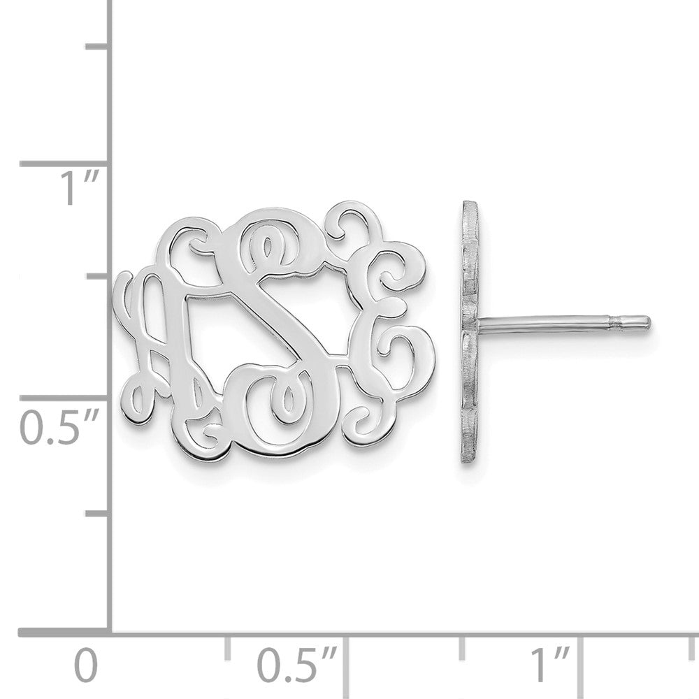 14k White Gold Monogram Post Earrings