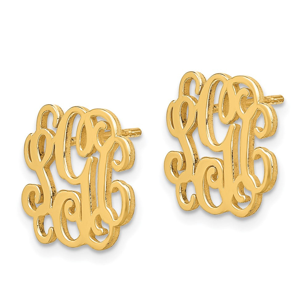 Sterling Silver/Gold-plated Monogram Post Earrings