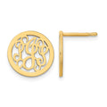 Sterling Silver/Gold-plated Small Round Monogram Post Earrings