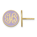 Sterling Silver/Gold-plated Round Monogram w/Epoxy Post Earrings