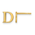 Sterling Silver Gold-plated Letter D Initial Post Earrings