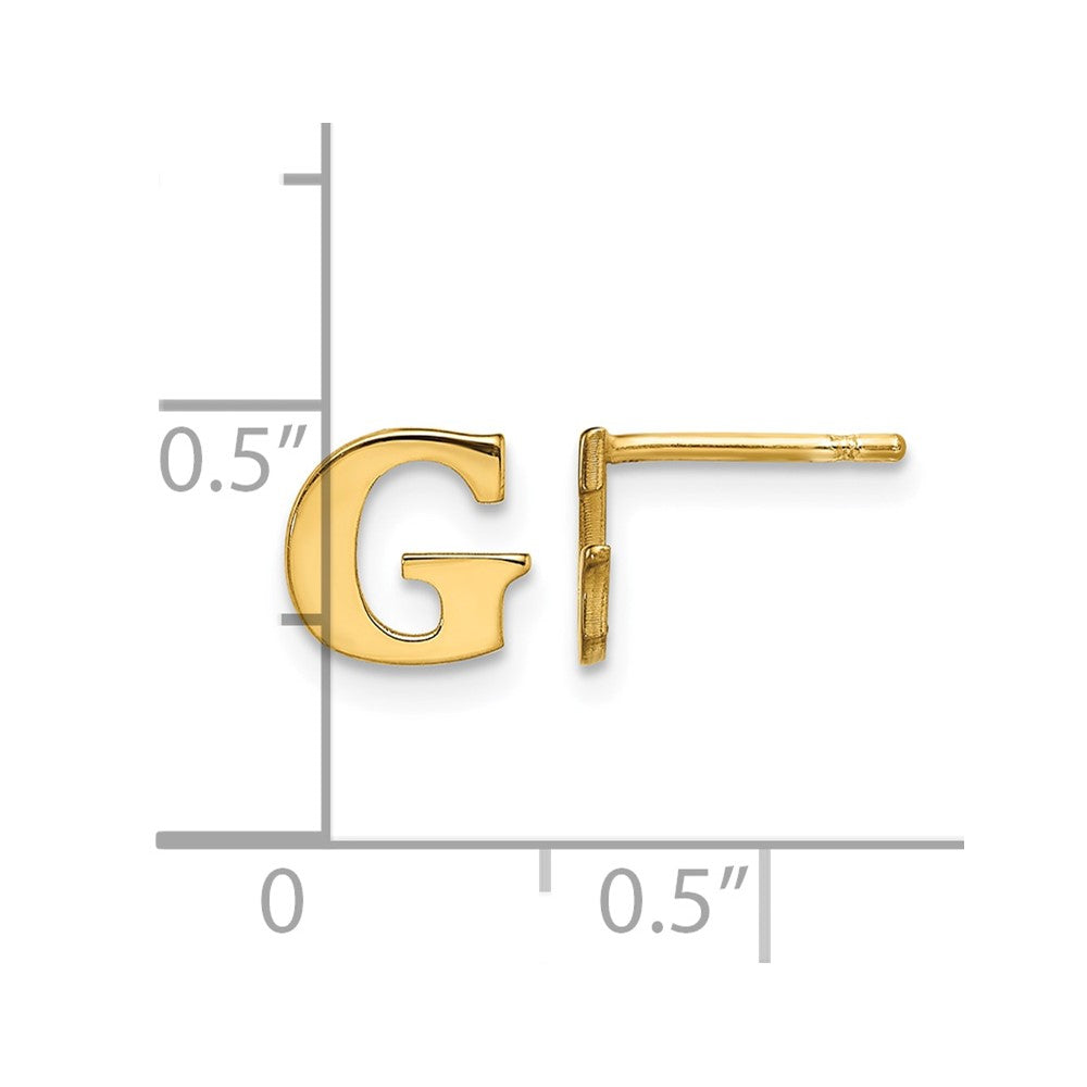 Sterling Silver Gold-plated Letter G Initial Post Earrings