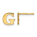 Sterling Silver Gold-plated Letter G Initial Post Earrings
