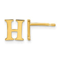 Sterling Silver Gold-plated Letter H Initial Post Earrings