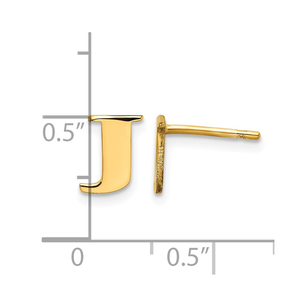 Sterling Silver Gold-plated Letter J Initial Post Earrings