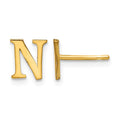 Sterling Silver Gold-plated Letter N Initial Post Earrings
