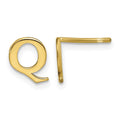 Sterling Silver Gold-plated Letter Q Initial Post Earrings