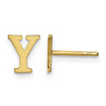 Sterling Silver Gold-plated Letter Y Initial Post Earrings
