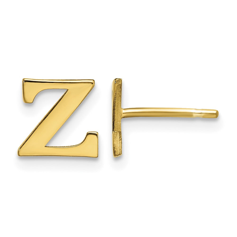 Sterling Silver Gold-plated Letter Z Initial Post Earrings