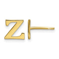 Sterling Silver Gold-plated Letter Z Initial Post Earrings