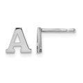 Sterling Silver Rhodium-plated Letter A Initial Post Earrings