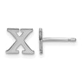 Sterling Silver Rhodium-plated Letter X Initial Post Earrings