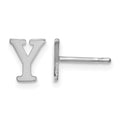 Sterling Silver Rhodium-plated Letter Y Initial Post Earrings