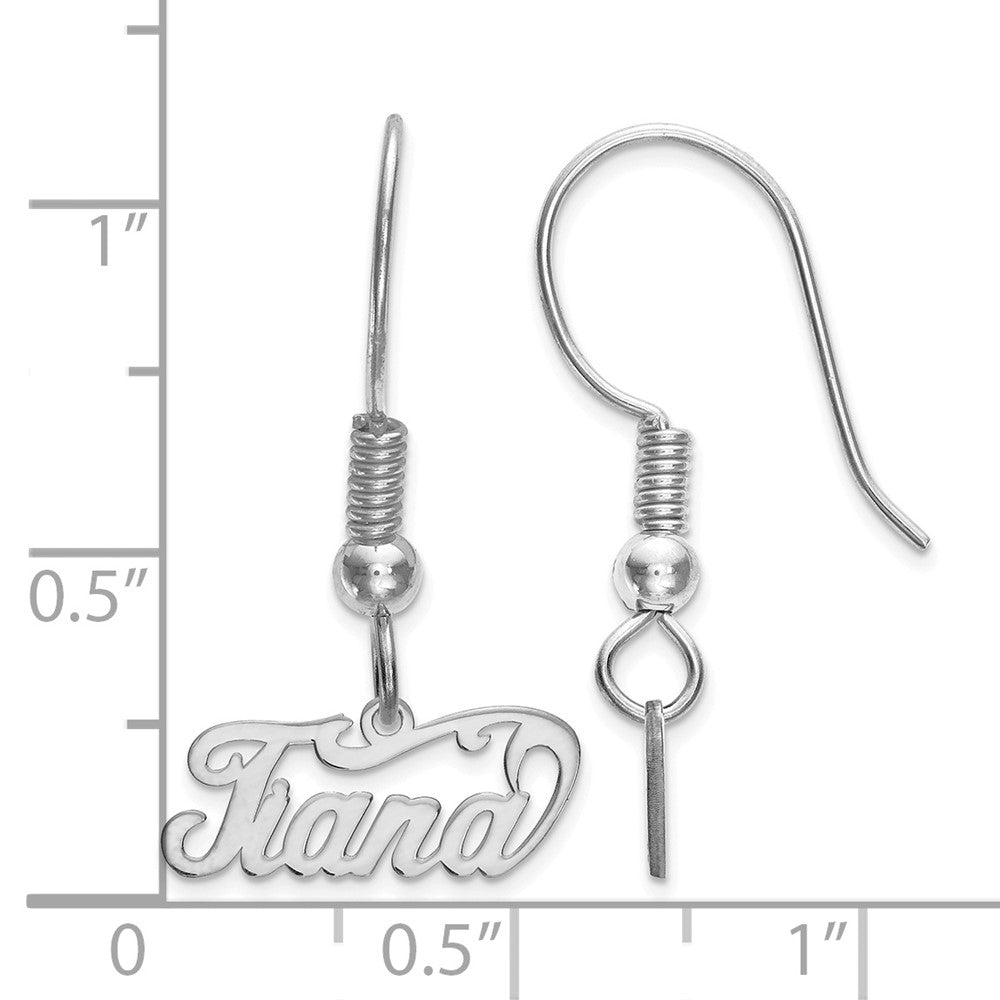 Sterling Silver/Rhodium-plated Name Plate Dangle Earrings