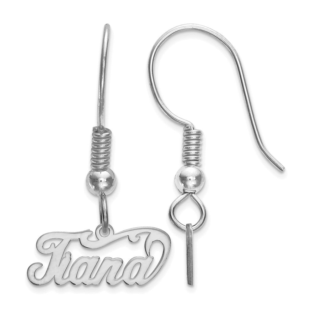 Sterling Silver/Rhodium-plated Name Plate Dangle Earrings