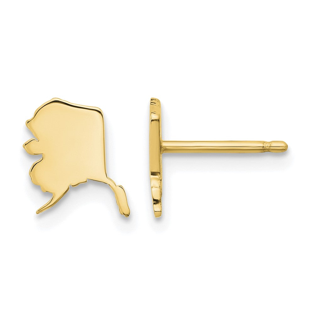 Sterling Silver/Gold-plated Alaska State Earrings
