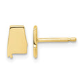 Sterling Silver/Gold-plated Alabama State Earrings