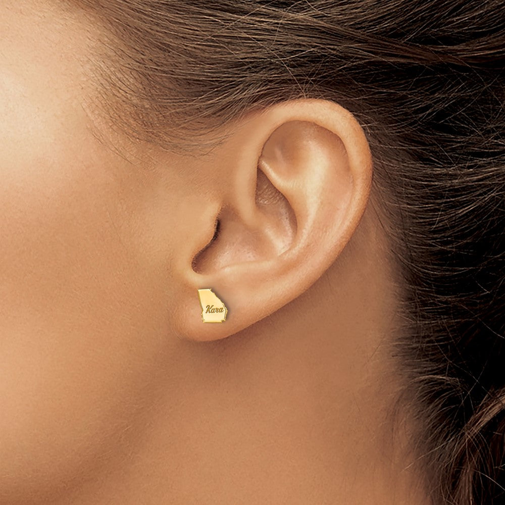 Sterling Silver/Gold-plated Georgia State Earrings
