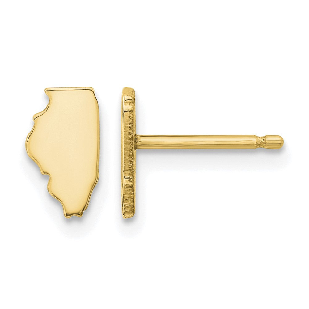 14KY Illinois State Earrings