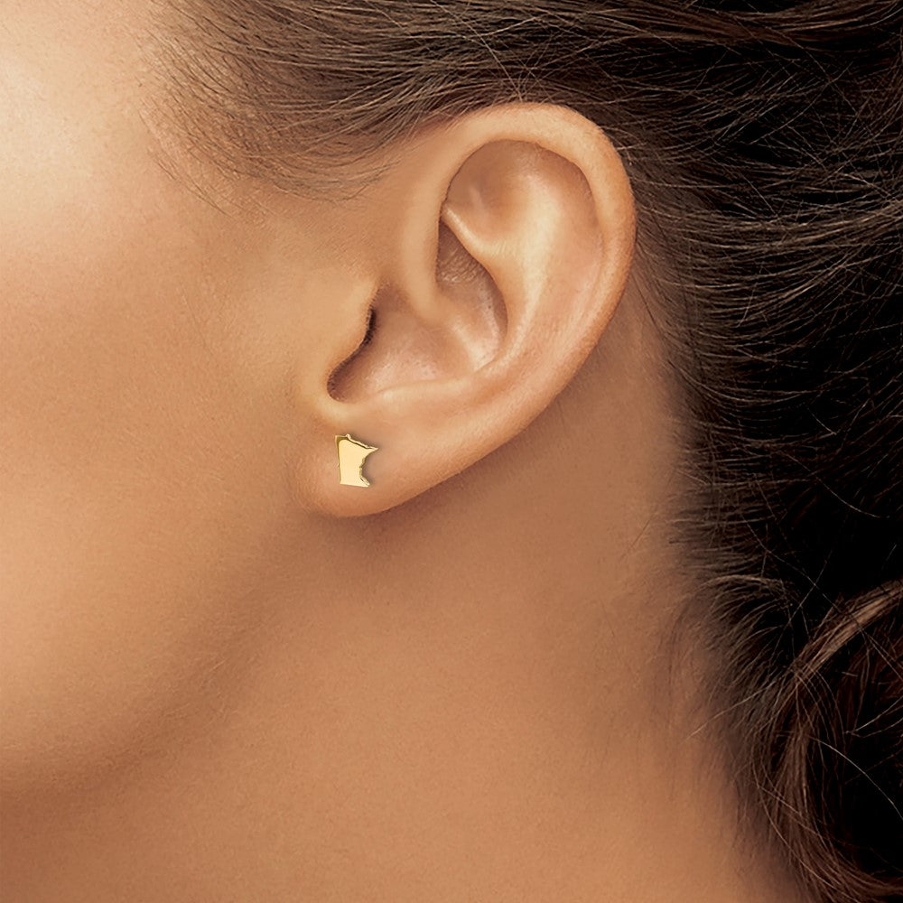 Sterling Silver/Gold-plated Minnesota State Earrings