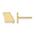 Sterling Silver Gold-plated Missouri State Earrings