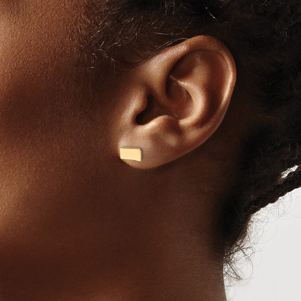 Sterling Silver/Gold-plated North Dakota State Earrings