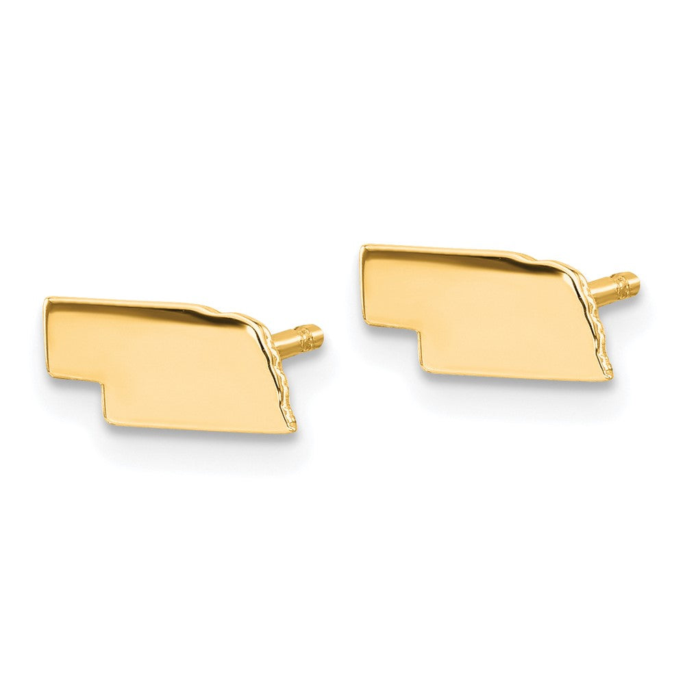 Sterling Silver/Gold-plated Nebraska State Earrings