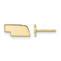 14KY Nebraska State Earrings