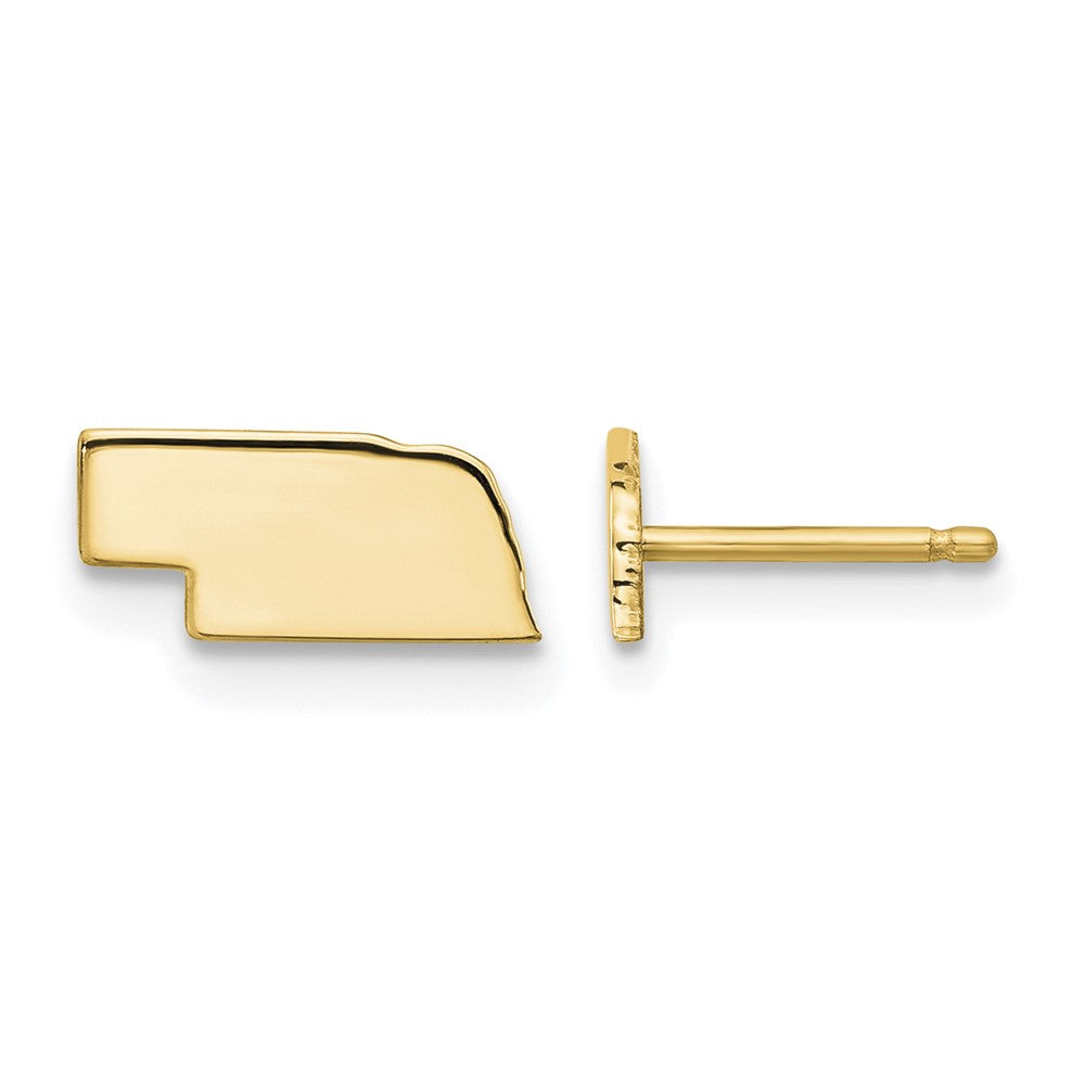 14KY Nebraska State Earrings