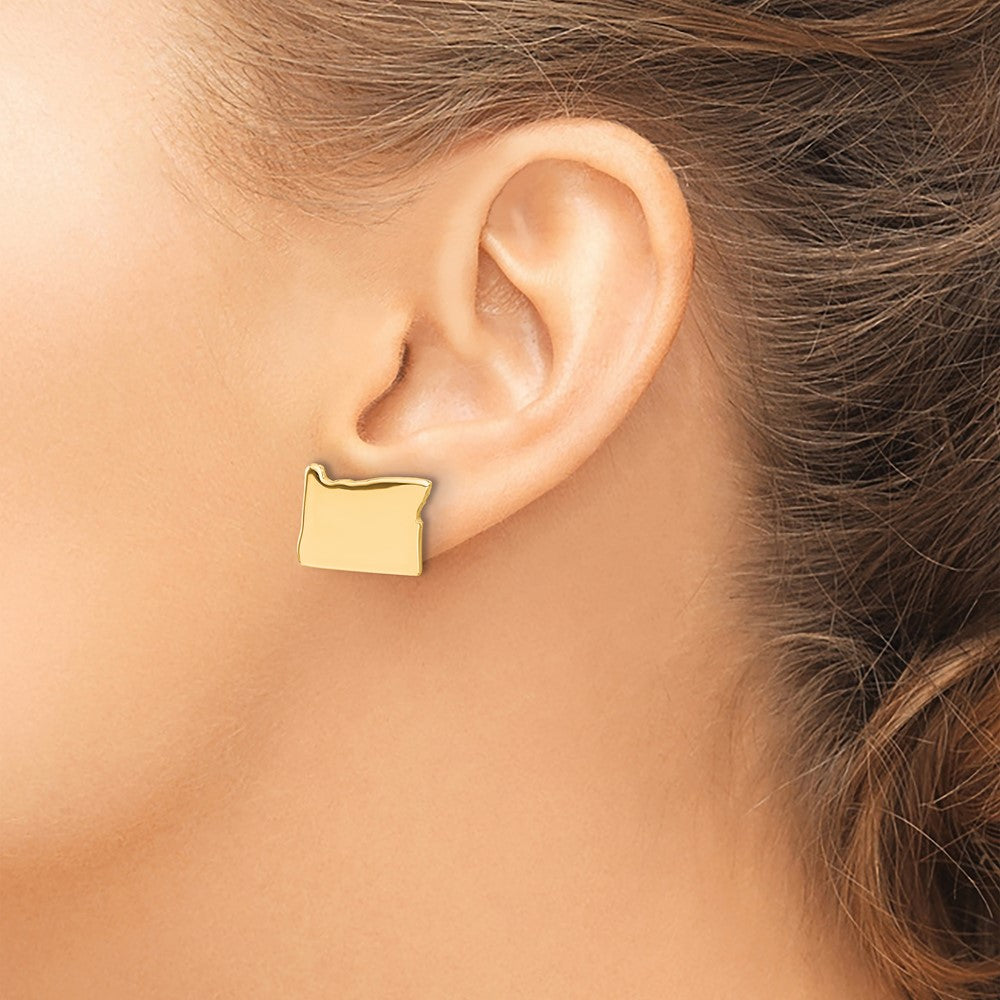 Sterling Silver/Gold-plated Oregon State Earrings