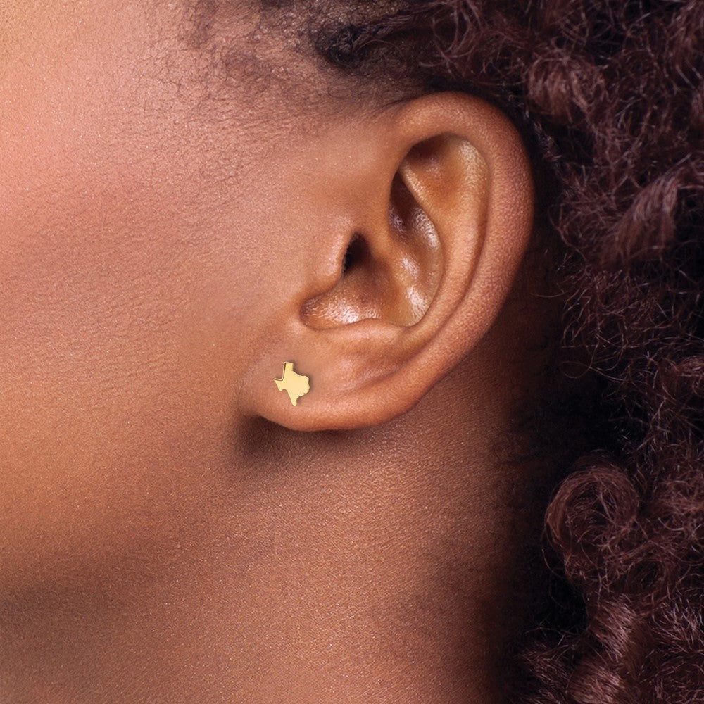 14KY Texas State Earrings