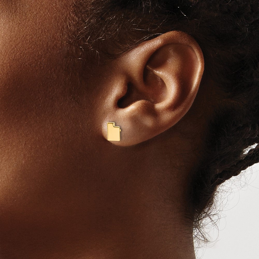 Sterling Silver/Gold-plated Utah State Earrings