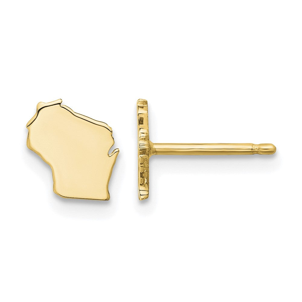 14KY Wisconsin State Earrings