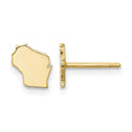 14KY Wisconsin State Earrings