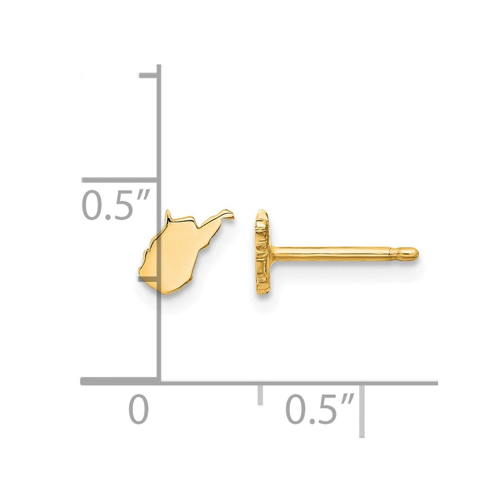 Sterling Silver/Gold-plated West Virginia State Earrings